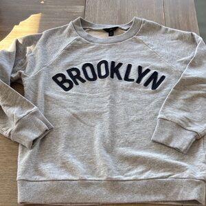 J. Crew Gray Crewneck Sweater with Brooklyn Design